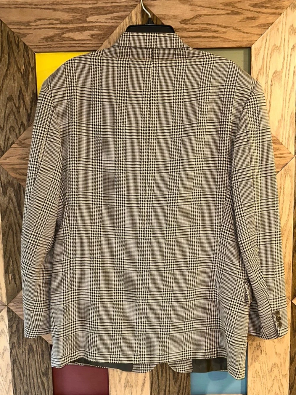 Vintage 80’s Houndstooth Blazer Men’s Made in Canada Wool Sport Coat 42R